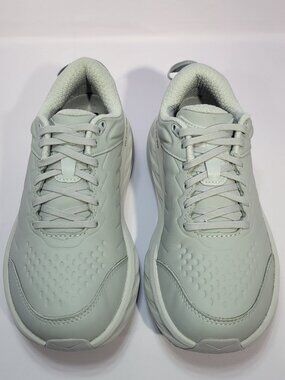Hoka One Bondi SR Wide Women's Size 6.5D Harbor Mist Lunar Rock Leather Shoes